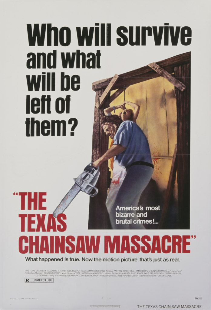 The poster for the movie 'The Texas Chainsaw Massacre'